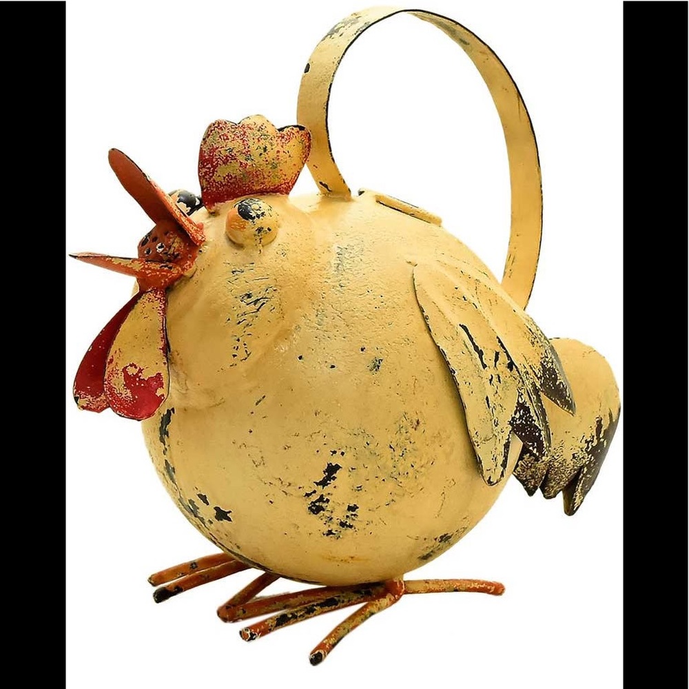 Chicken Hand Painted Metal Watering Can